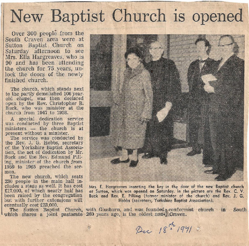 Baptist Church Opening 1971